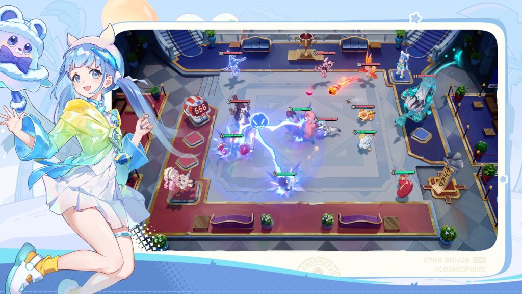 Gameplay screenshot — Anima interaction and town exploration in Iia