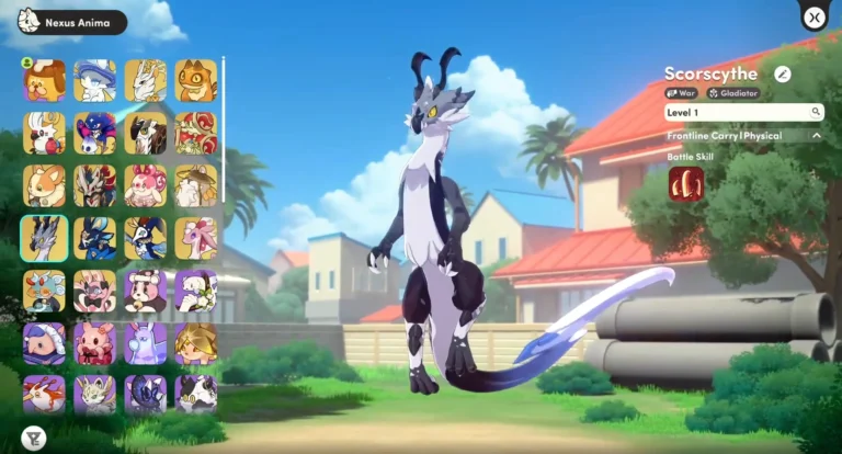 Scorscythe, a scythe-tailed dragon Anima, fighting in an auto-chess Bond Encounter