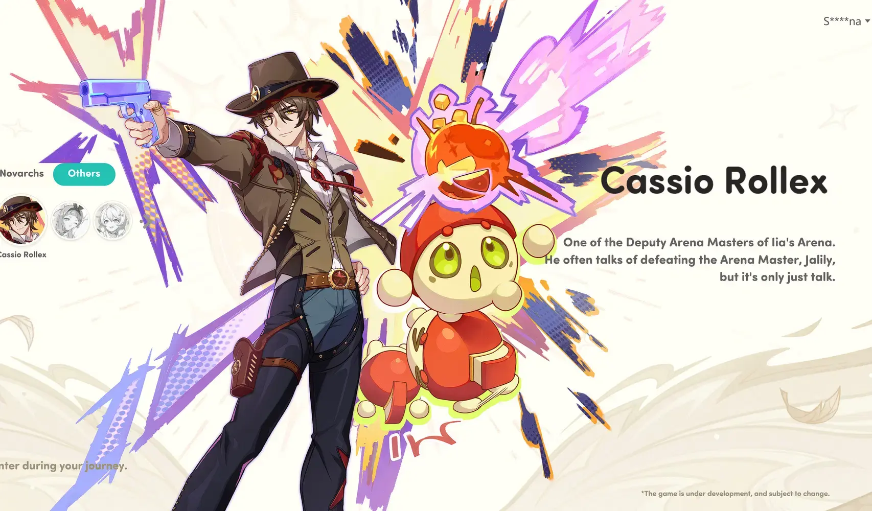 Cassio Rollex character art — cowboy-styled Deputy Arena Master