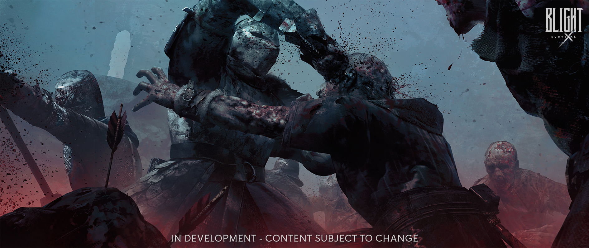 Blight: Survival devlog - character detail showing Writhen warrior equipment