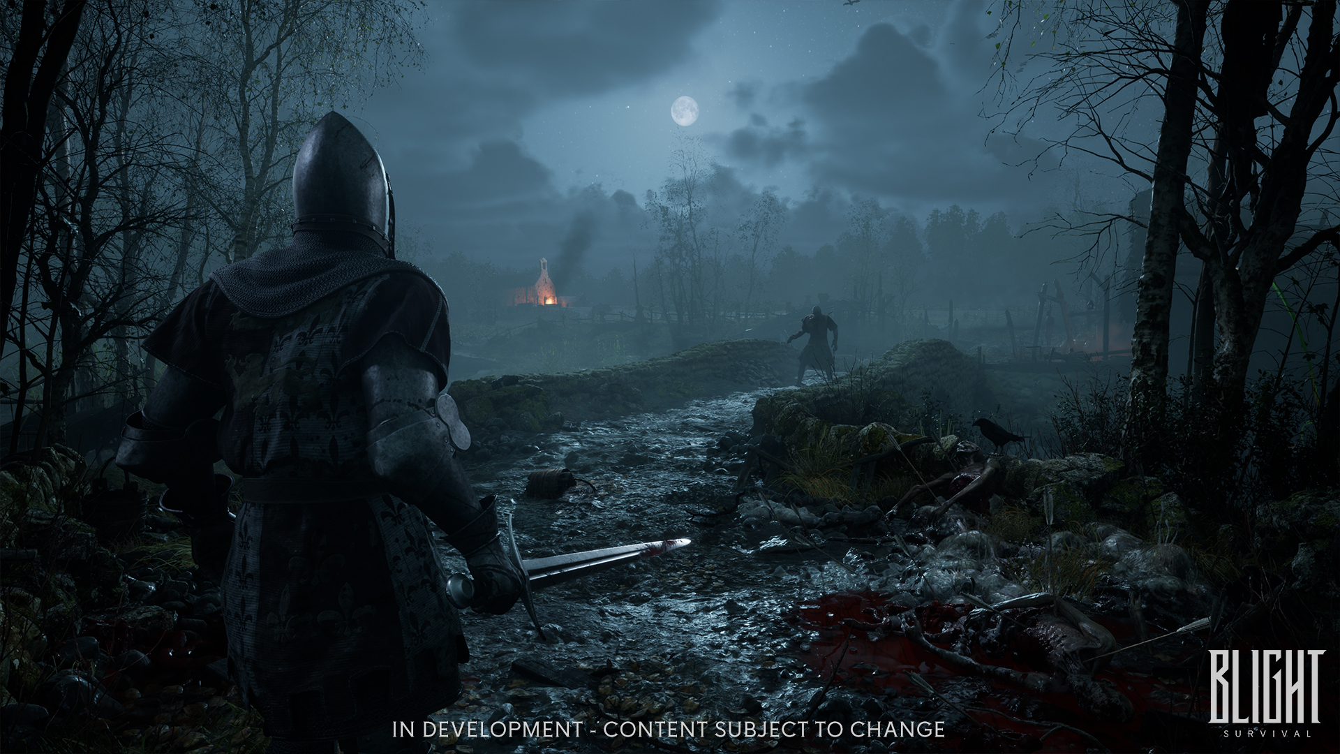 Blight: Survival devlog - medieval game environment with atmospheric lighting