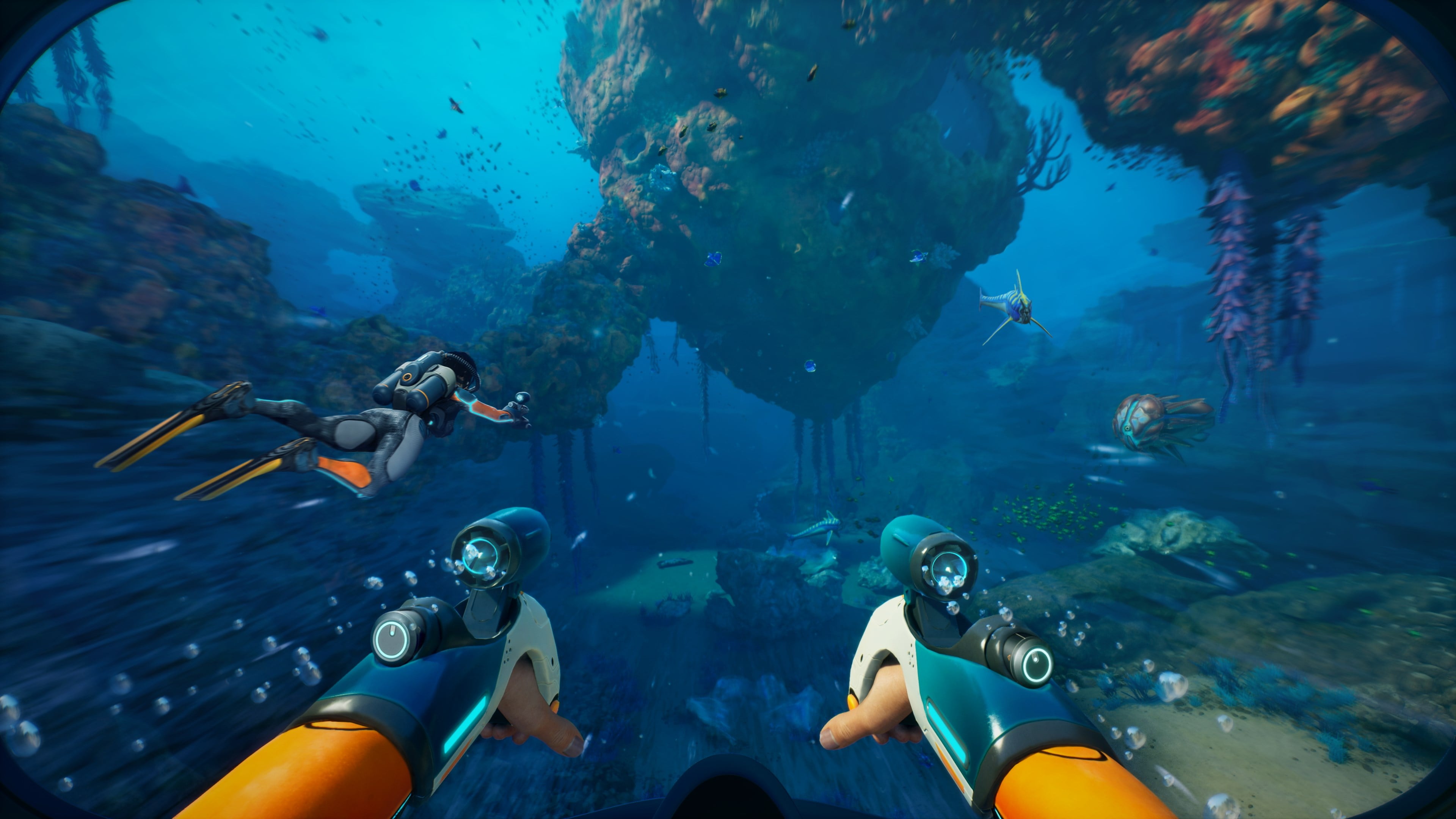 Subnautica 2 official press screenshot showing alien underwater environment
