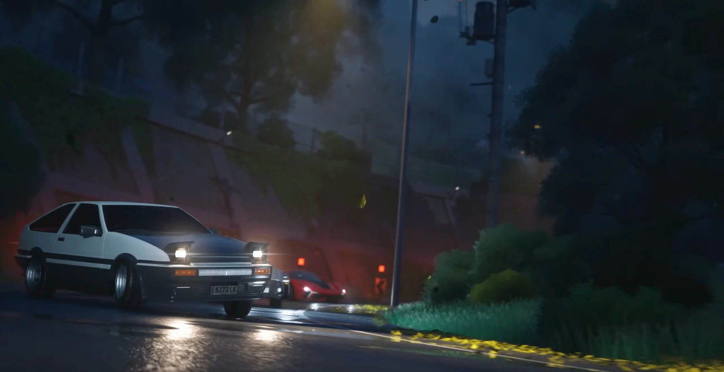 Night driving through the streets of Hethereau