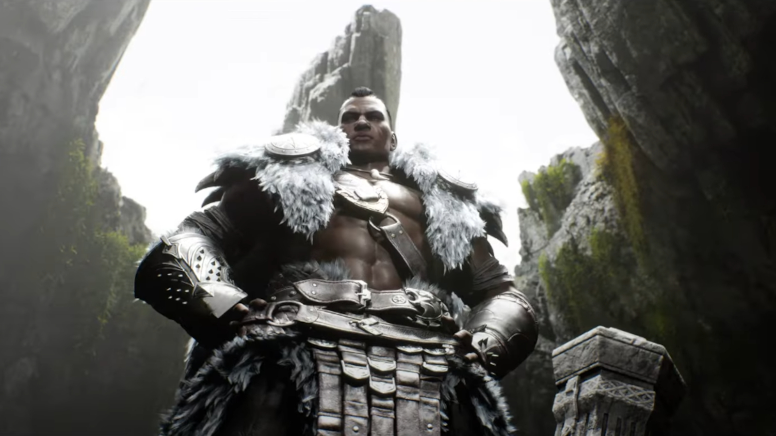 Karok from Vindictus: Defying Fate wielding his massive battle pillar weapon