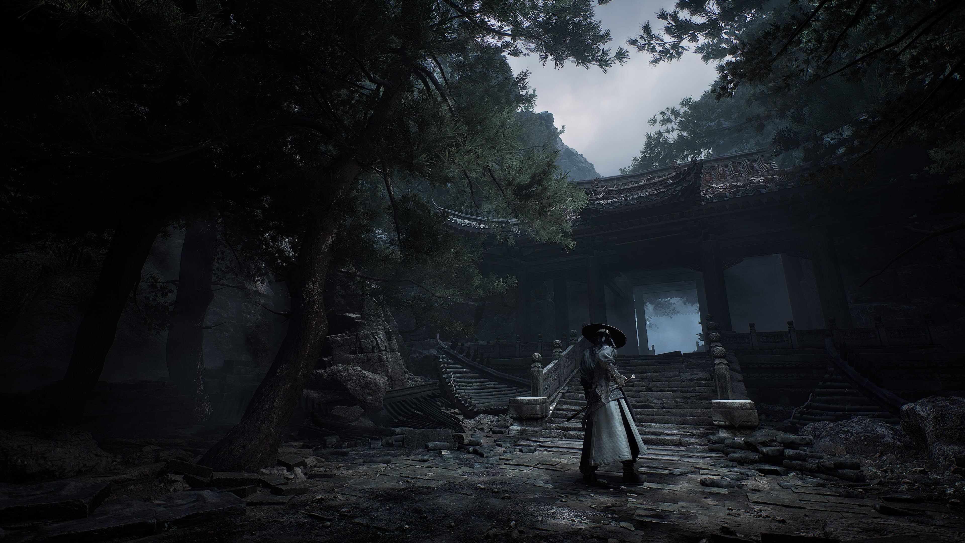 A Whisper of Fall: Jinyiwei gameplay screenshot showing wuxia parkour traversal