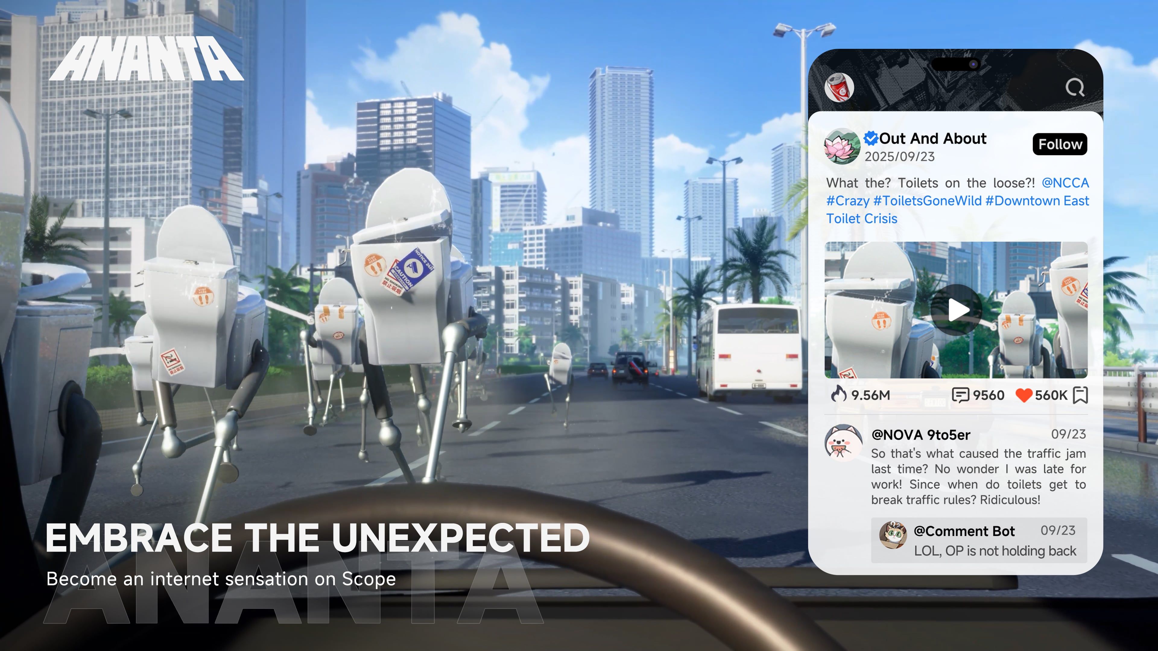 Embrace the Unexpected - becoming an internet sensation through the Scope social media system