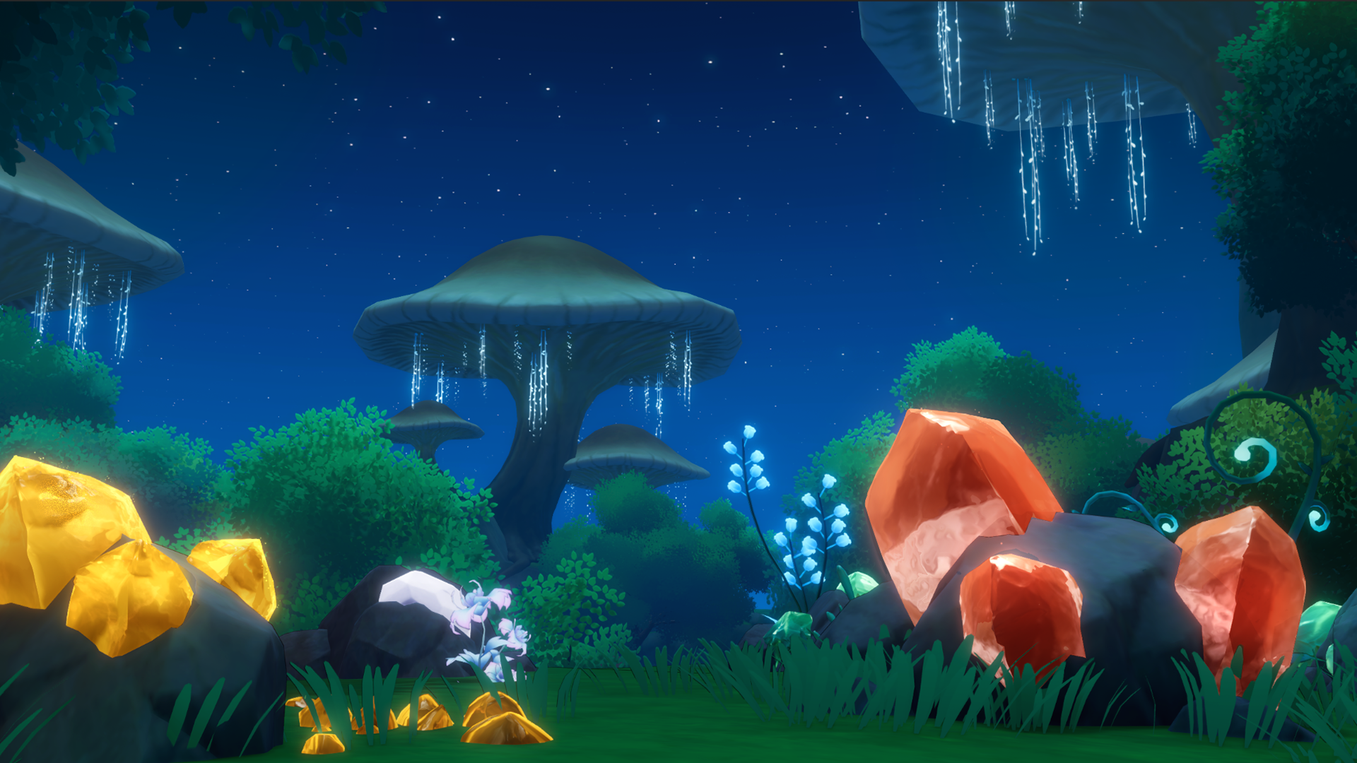 Moonlit Forest ruins and scenery