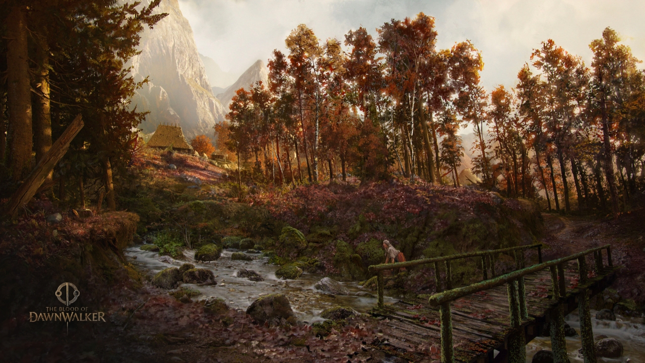 Vale Sangora concept art by Damian Bajowski — panoramic view of the valley
