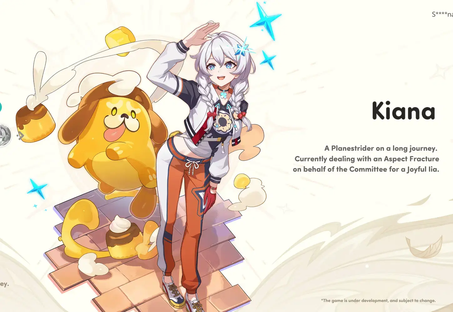 Kiana character art — silver-braided Planestrider from Honkai Impact 3rd