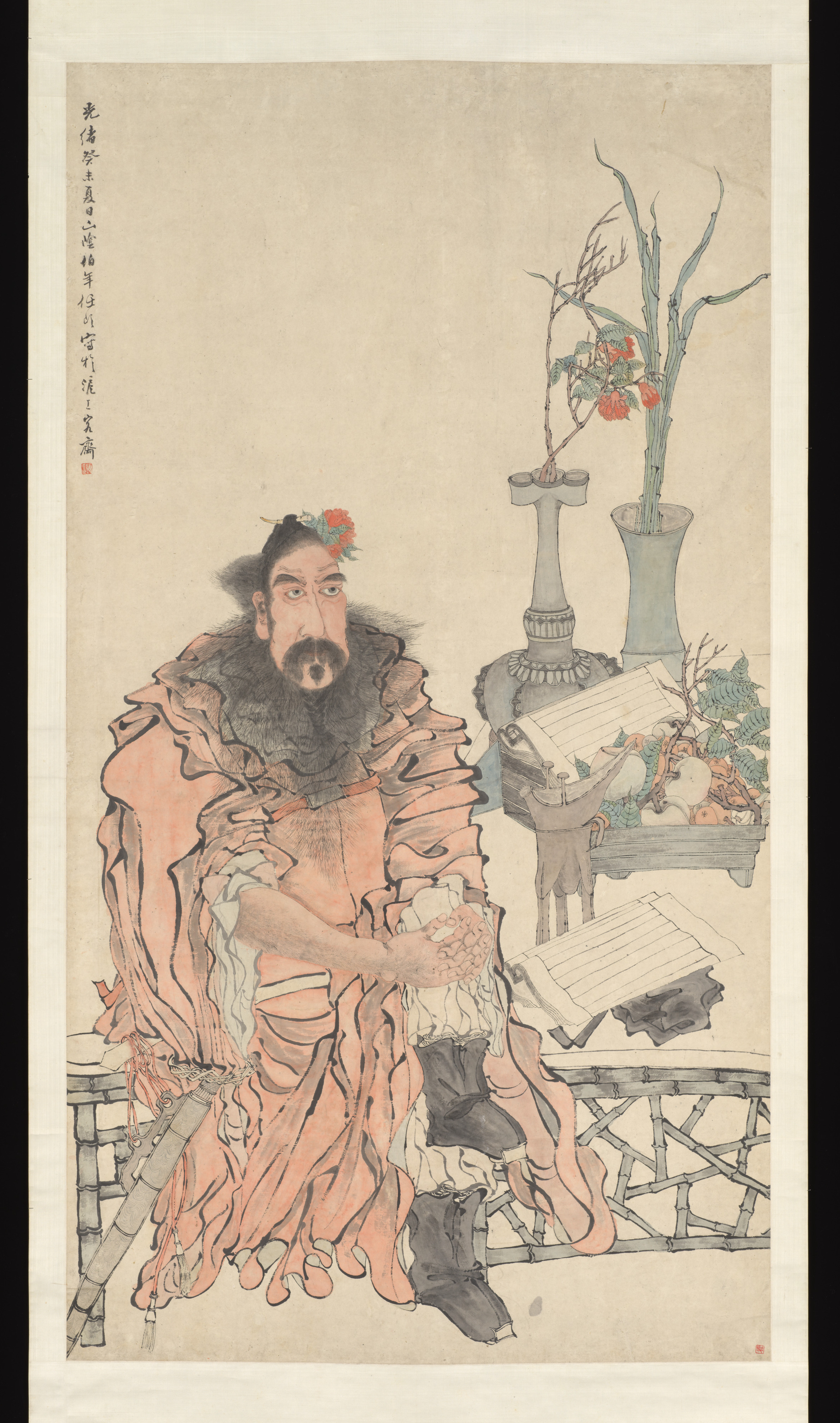 Zhong Kui depicted as an elegant scholar by Ren Yi (Ren Bonian), 1883 hanging scroll - Metropolitan Museum of Art