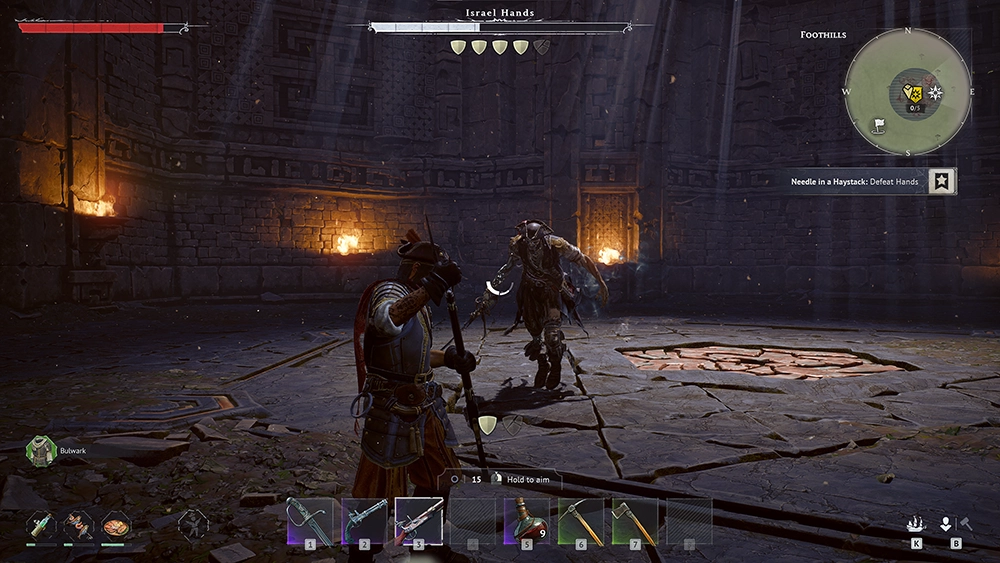 Windrose oversized boss creature looming over the player