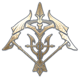 Ranger class emblem, a gold drawn bow with an arrow pointing upward