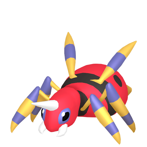 Ariados sprite from Pokemon Pokopia showing the Long Leg Pokemon with Litter specialty
