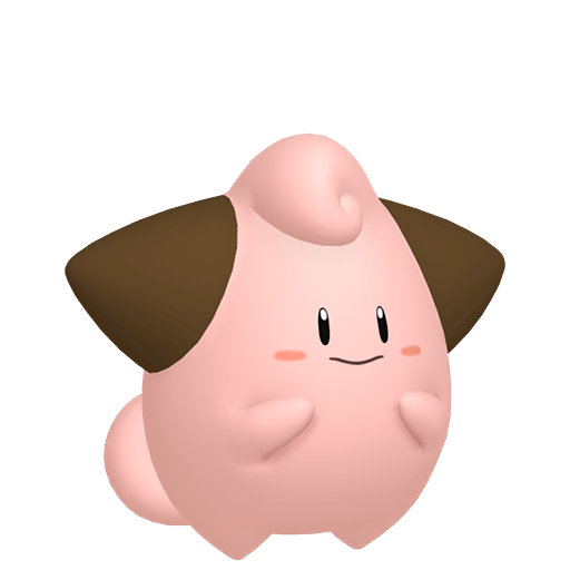 Cleffa sprite from Pokemon Pokopia showing the Star Shape Pokemon with Hype specialty
