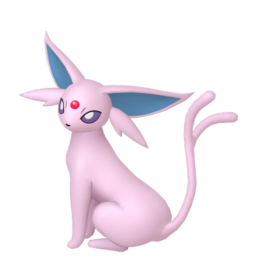 Espeon sprite from Pokemon Pokopia showing the Sun Pokemon with Gather specialty
