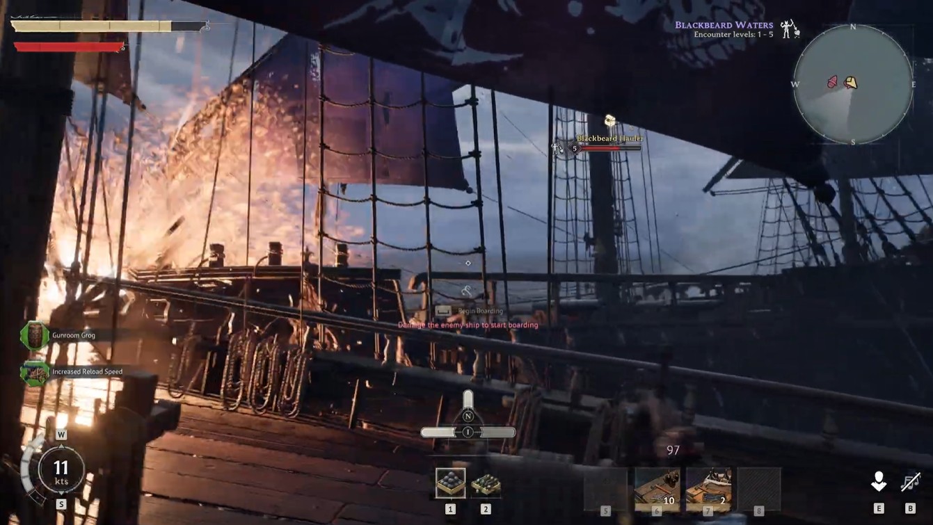 Windrose enemy ship destroyed in a fiery explosion
