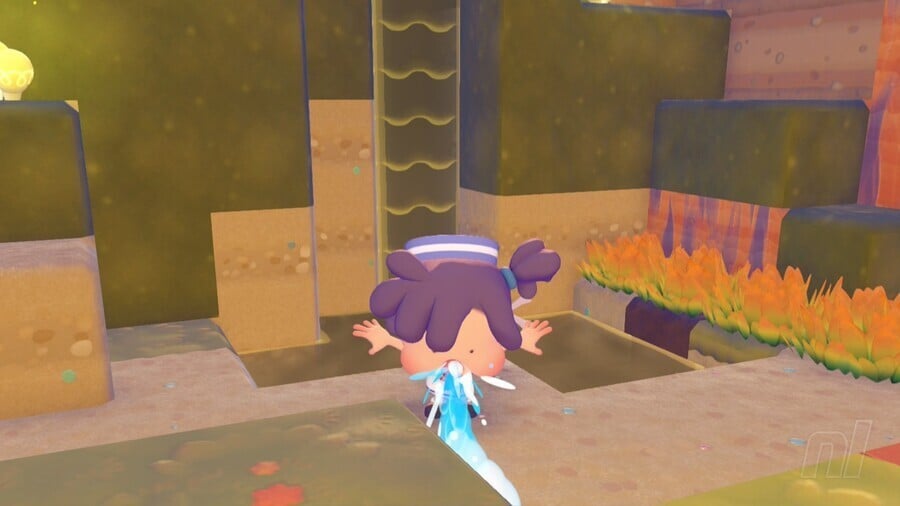 Ditto absorbing liquid using the Suck ability in Pokemon Pokopia