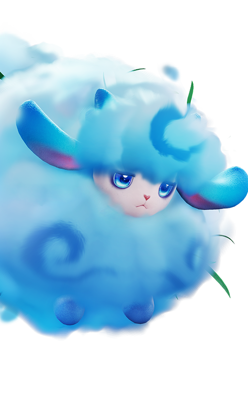 Official full-body artwork of the Aniimo Nimbi in its Plateau Form, a Wind and Ice element Support role creature