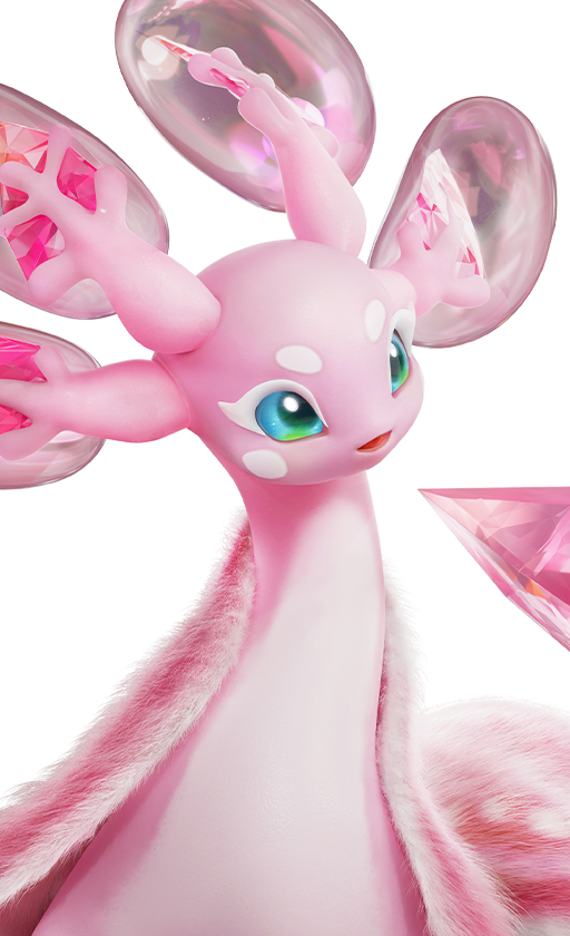 Official full-body artwork of the Aniimo Glacy in its Sea of Flowers Form, a Water and Ice element Heal role creature
