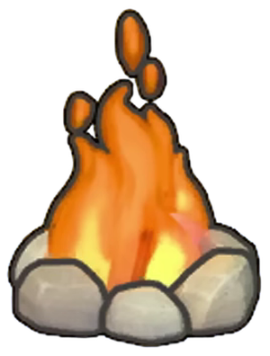 Campfire crafting item from Pokemon Pokopia made from Sturdy Stick and Stone