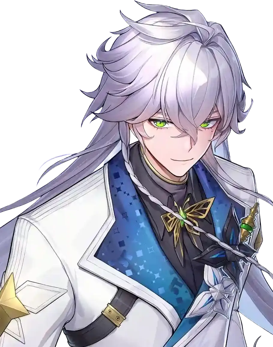 Baicang full character art - white-haired Esper with a calm demeanor