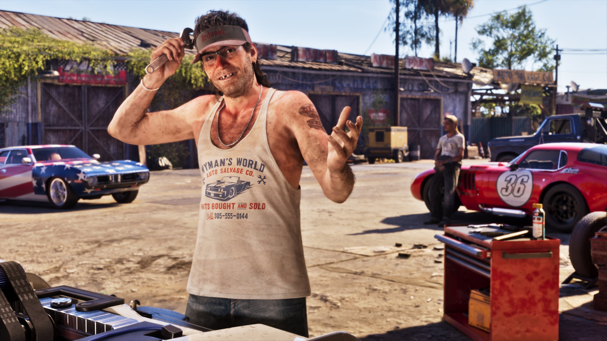 Restoring a classic car for Wyman in Grand Theft Auto VI