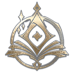Sorcerer class emblem, a gold diamond over an open book inside a ring