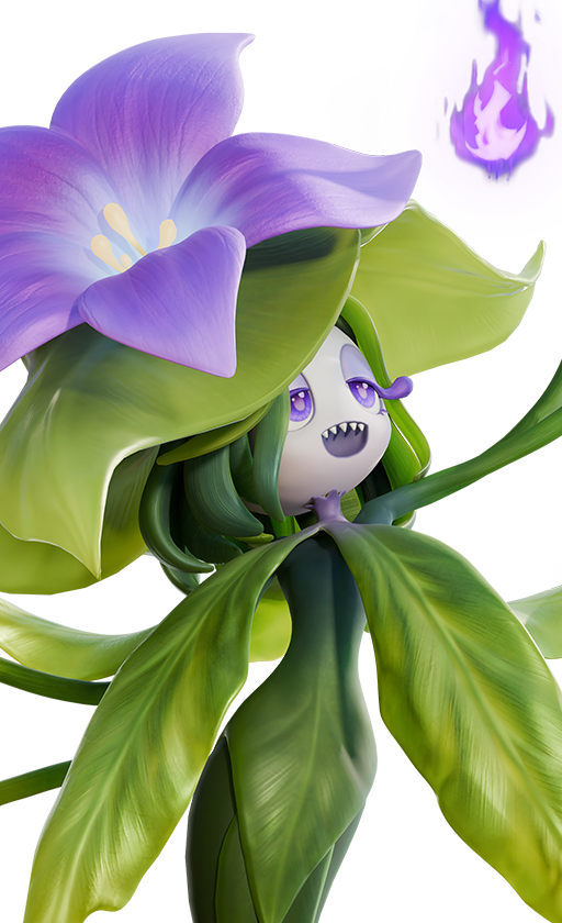 Witchin, No. 022, a Dark / Grass-element Energy Aniimo