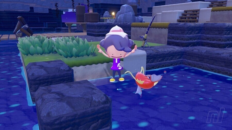 Ditto using Jump transformation to reach high places in Pokemon Pokopia