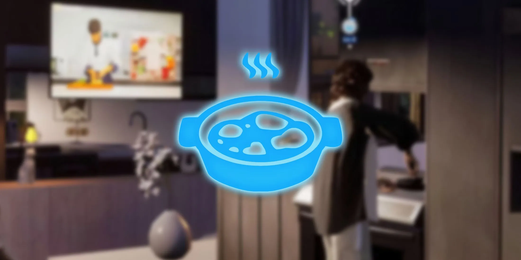 A Zoi cooking a meal in their kitchen to increase their cooking skill in inZOI