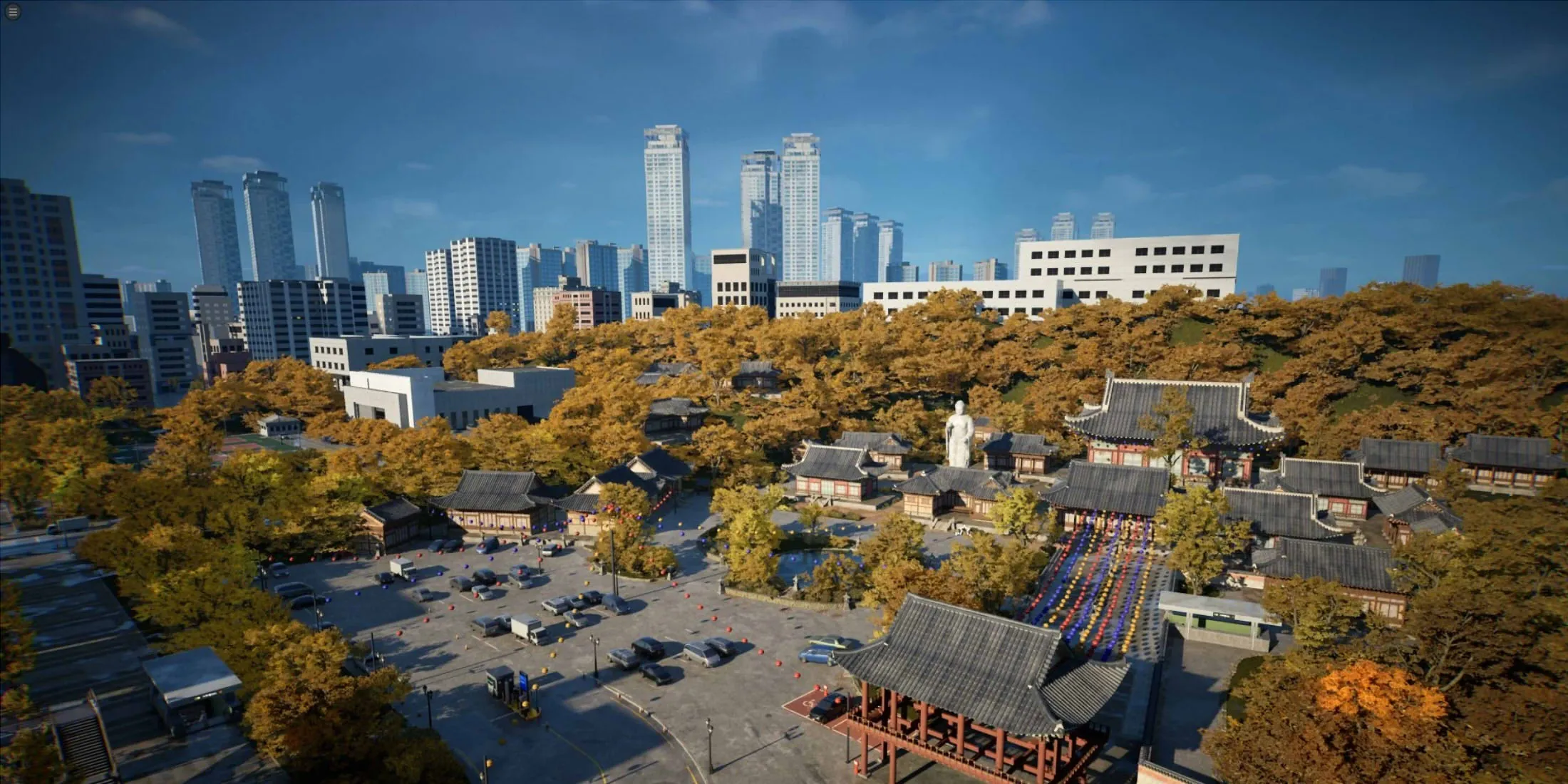 Dowon cityscape at night, the Seoul-inspired metropolitan city in inZOI
