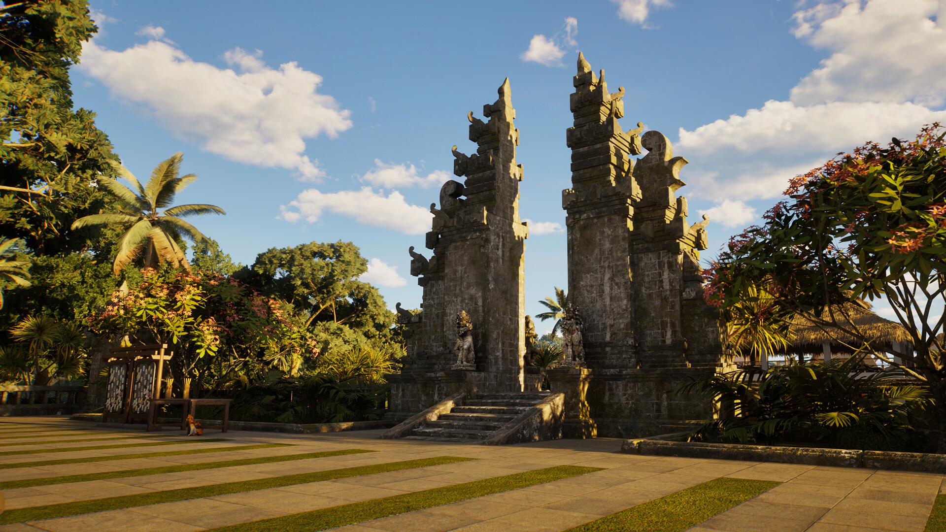 The ornate Balinese split gate entrance at Miatara Temple