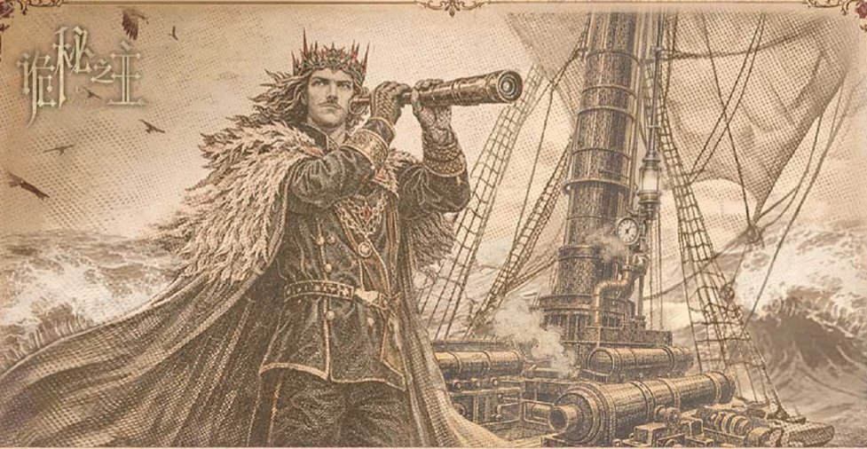Official Lord of Mysteries key art of a regal figure with a spyglass on a steamship deck, paired with the May 2026 announcement of expanded side-character storylines
