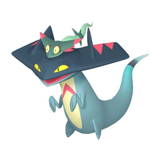Drakloak sprite from Pokemon Pokopia showing the Caretaker Pokemon with Gather and Search specialties