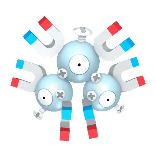 Magneton sprite from Pokemon Pokopia showing the Magnet Pokemon with Generate specialty