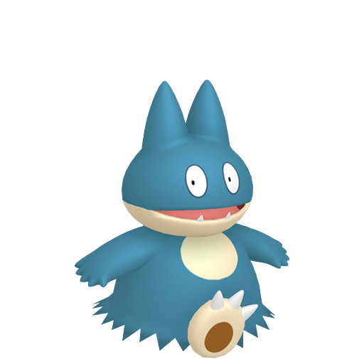Munchlax sprite from Pokemon Pokopia showing the Big Eater Pokemon with Bulldoze specialty