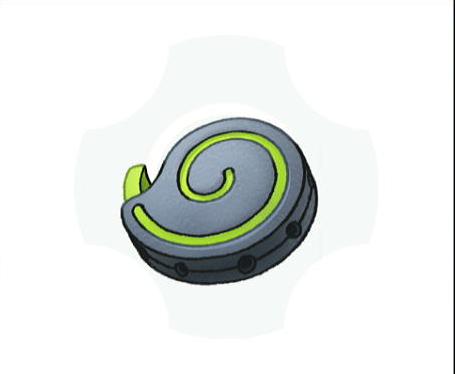 Repel icon: a dark grey disc with a lime-green spiral and a single green fin