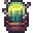 The Wiggling Cactus Follower icon from Soulbound: Online, a small round cactus with a bright yellow green crown and pink tipped barbs sitting in a dark red brown pot