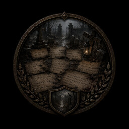 Round badge icon for the achievement A Verdict Written in Silence