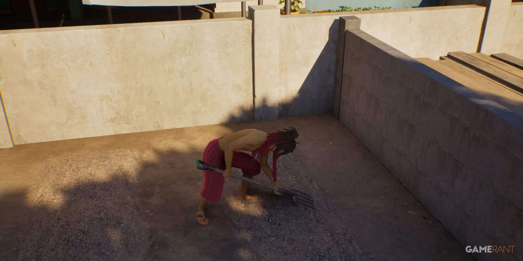 A Zoi farming crops on Cahaya island in the Island Getaway DLC