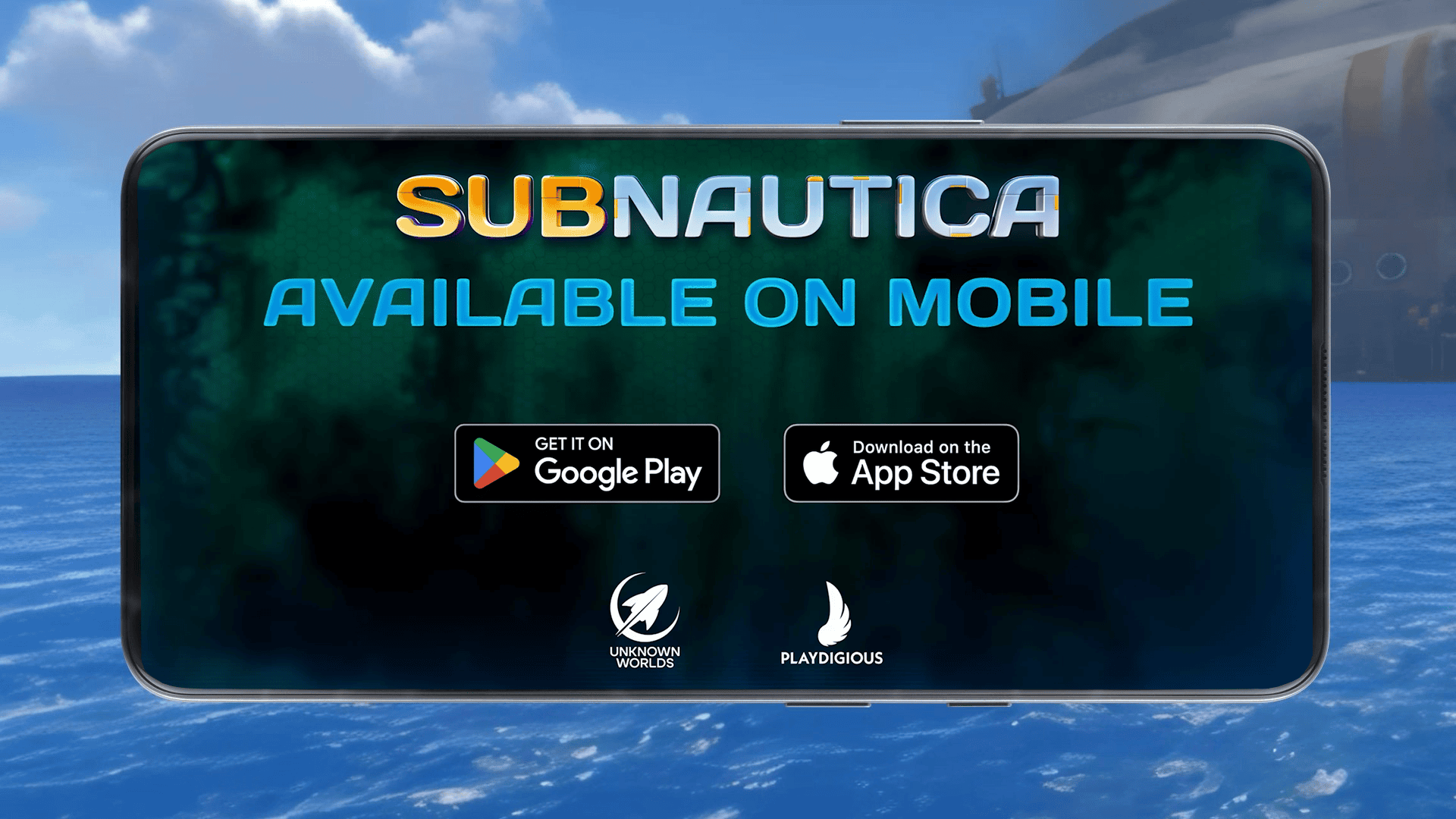 Subnautica Mobile promotional thumbnail showing underwater scene
