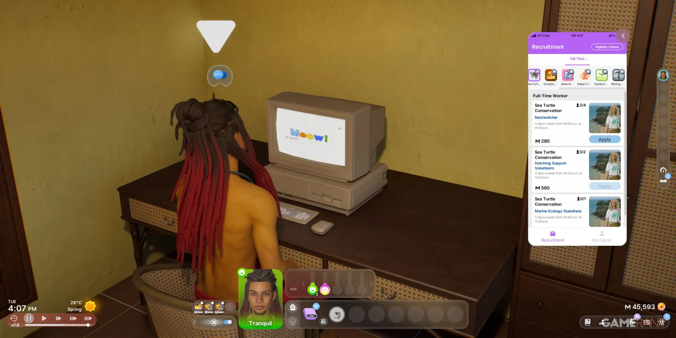 Cahaya island career options including tour guide and surf instructor in inZOI