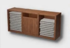 Wooden Towel Cabinet bathroom furniture item in inZOI