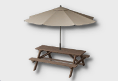 Parasol Picnic Table outdoor furniture item in inZOI