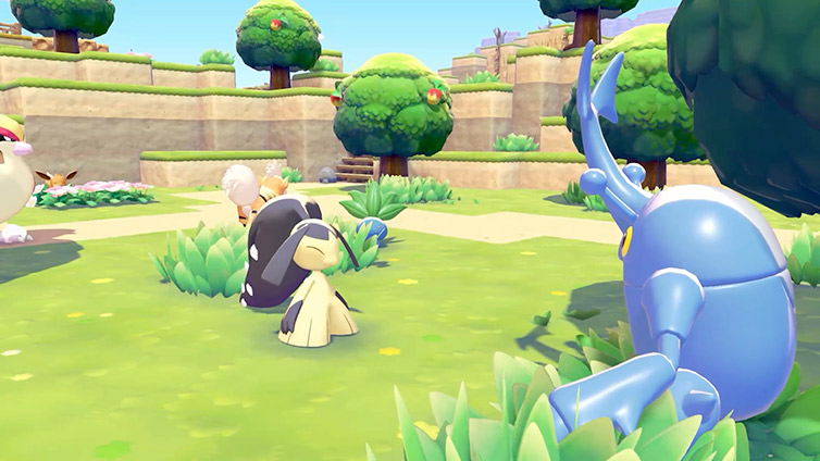 Wild Pokemon roaming in their natural habitat in Pokemon Pokopia