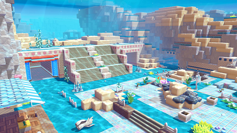 Ditto diving through the underwater town of Bubbly Basin