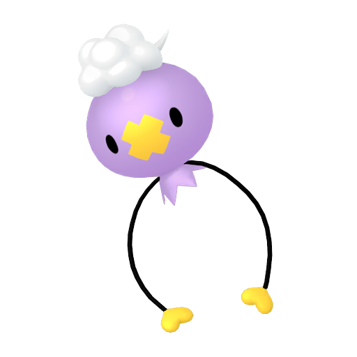 Drifloon sprite from Pokemon Pokopia showing the Balloon Pokemon with Dream Island specialty