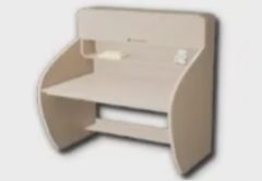 Curved Study Desk furniture item in inZOI