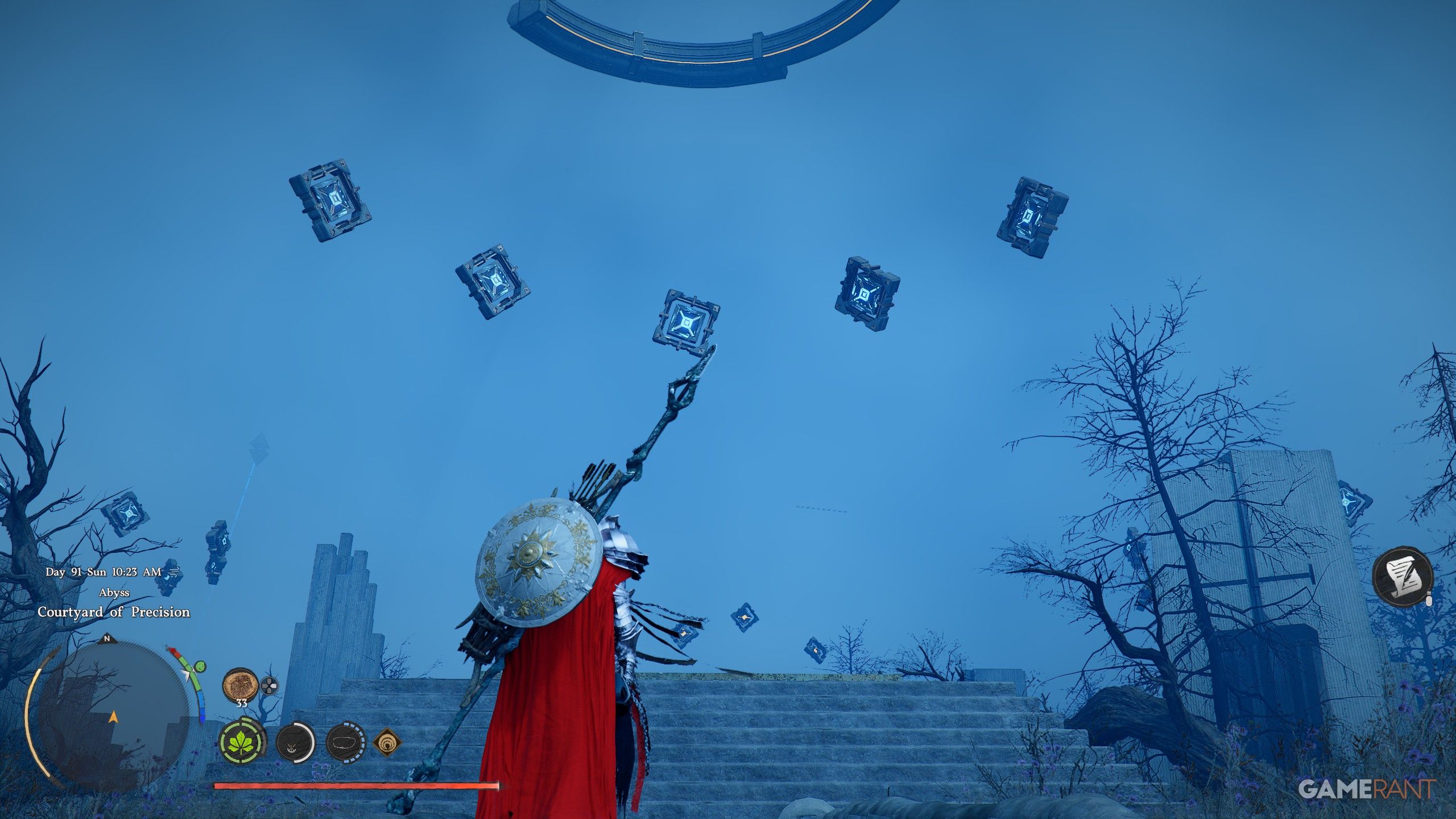 Navigating the Courtyard of Precision Abyss challenge using Axiom Force in Crimson Desert