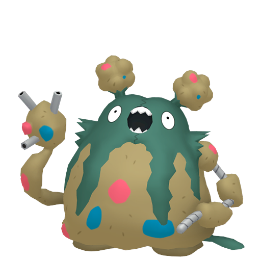 Garbodor sprite from Pokemon Pokopia showing the Trash Heap Pokemon with Recycle specialty